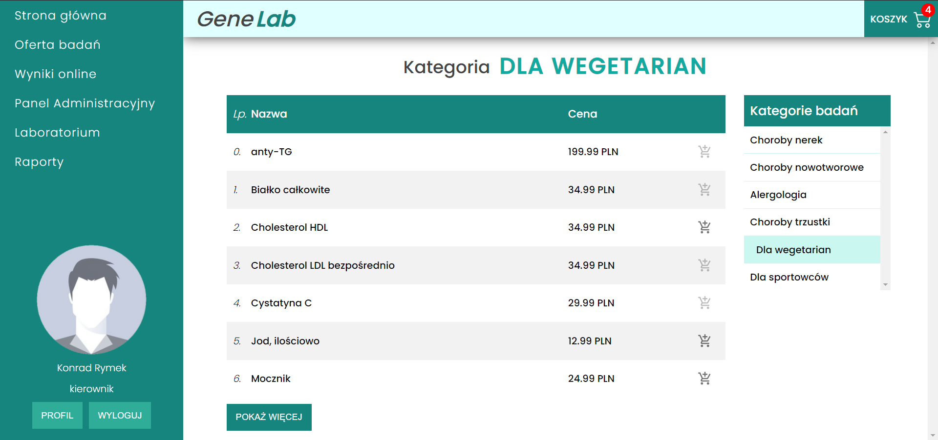 Strona główna aplikacji