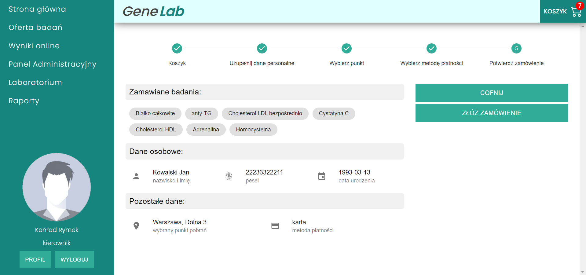 Strona główna aplikacji